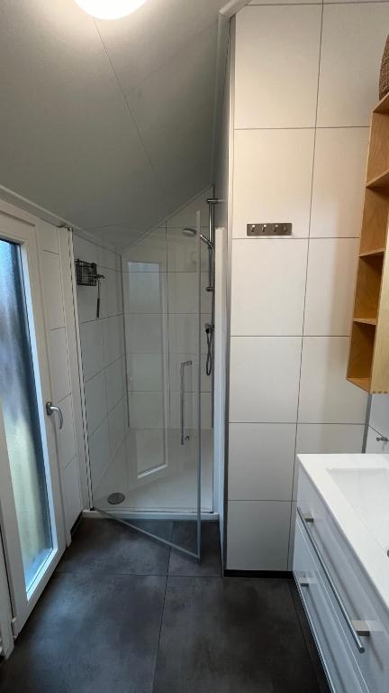 Koupelna v ubytování Ferienhaus tinydroom im Europarcs Bad Hoophuizen am Veluwemeer