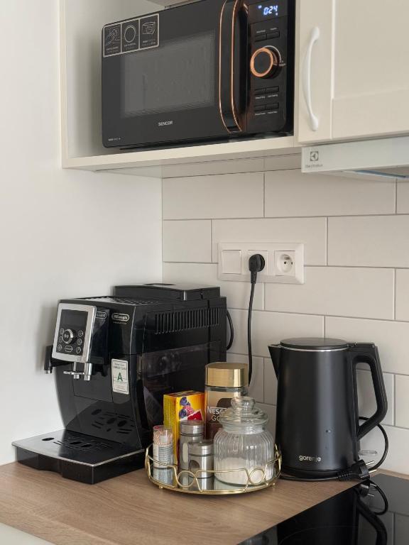 Kuchyň nebo kuchyňský kout v ubytování Apartmán Queen