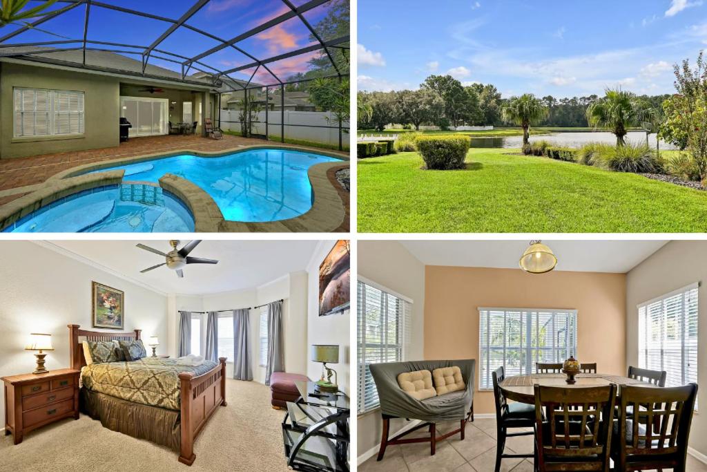 a collage of pictures of a house with a pool at 11326 CYPRESS TRAIL DRIVE ORLANDO 3BED in Orlando