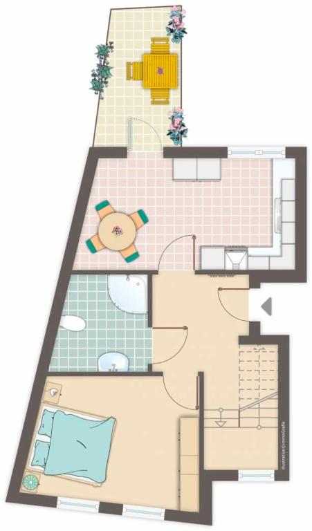 Půdorys ubytování Ferienwohnung "Humburg", Strand und Stadt