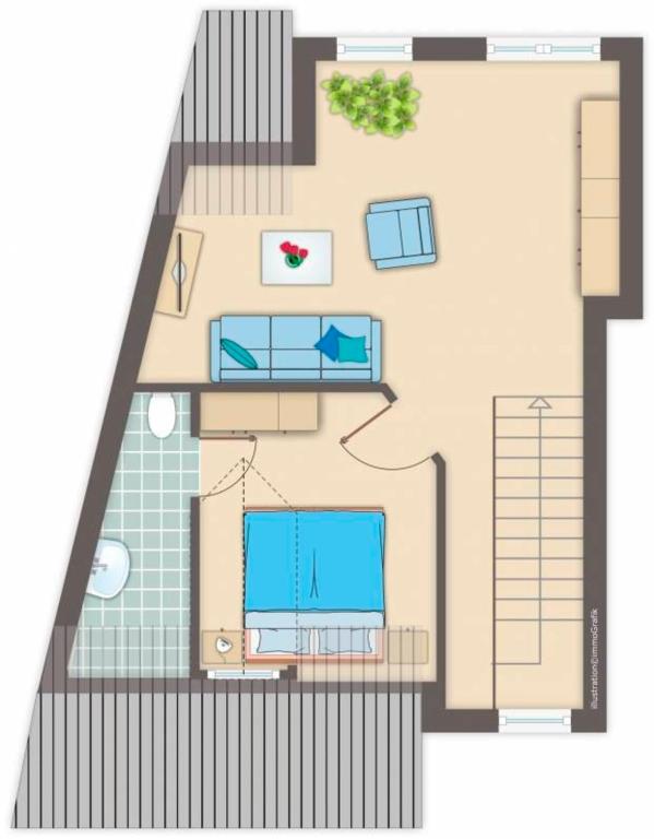 Půdorys ubytování Ferienwohnung "Humburg", Strand und Stadt