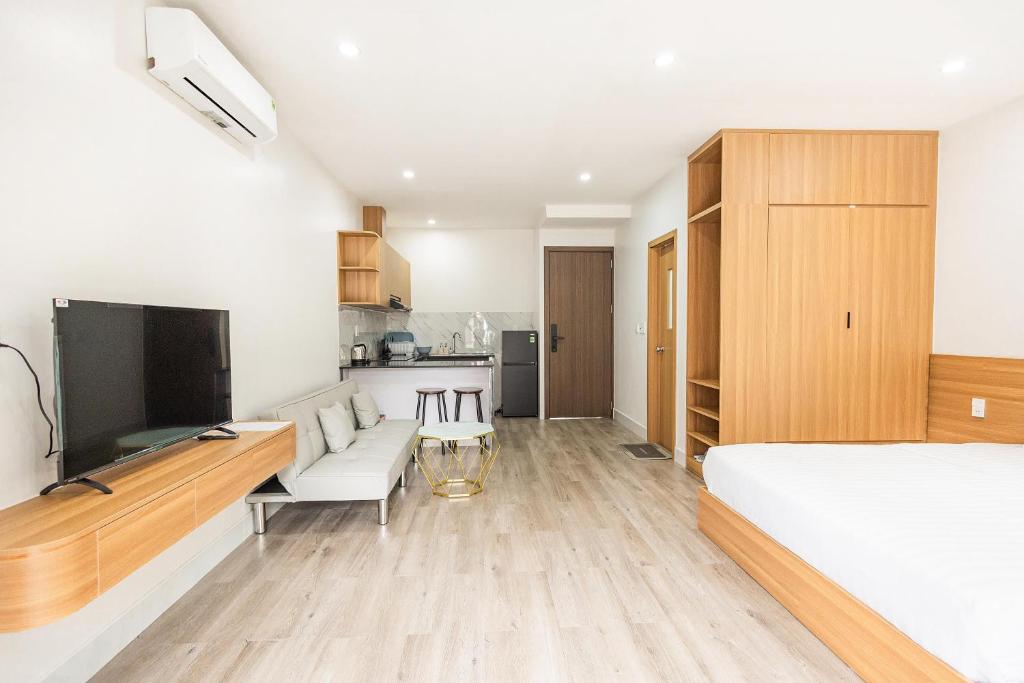 TV a/nebo společenská místnost v ubytování Fame Apartment