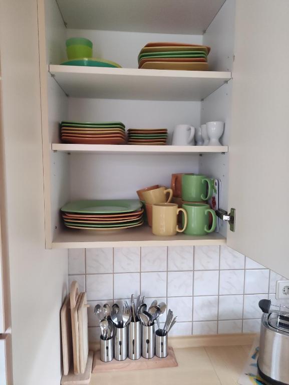Kuchyň nebo kuchyňský kout v ubytování Ferienwohnung Annabelle