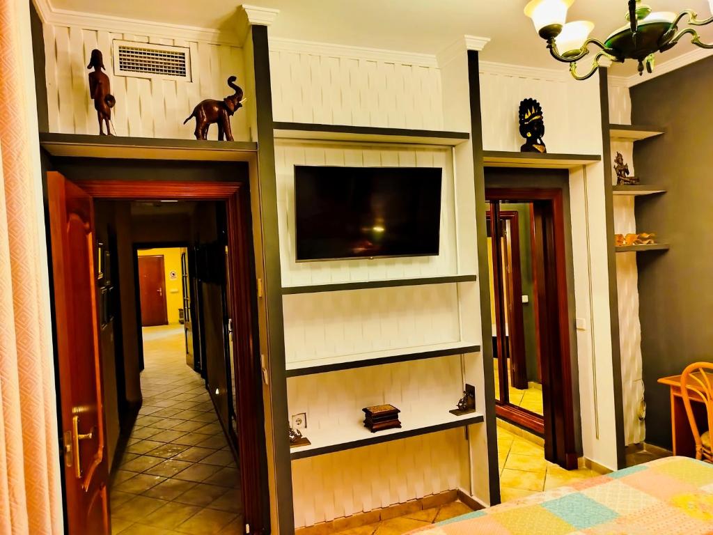 A television and/or entertainment centre at The Magic House