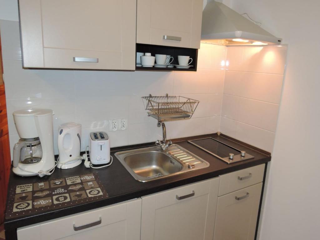 Kuchyňa alebo kuchynka v ubytovaní Cottage for four Person near Lake in Kolczewo