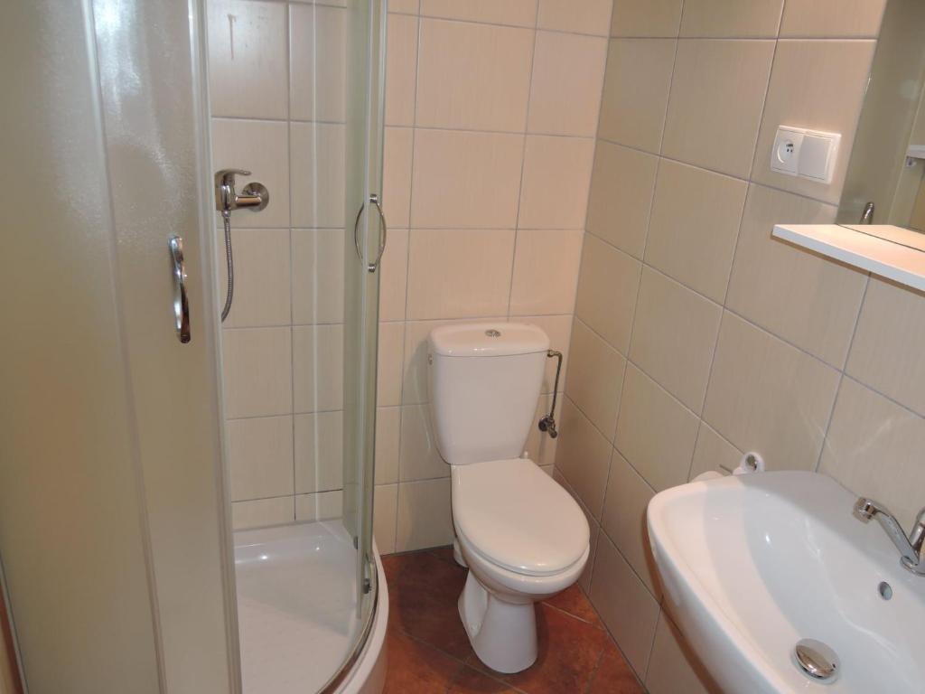 Kúpeľňa v ubytovaní Cottage for four Person near Lake in Kolczewo