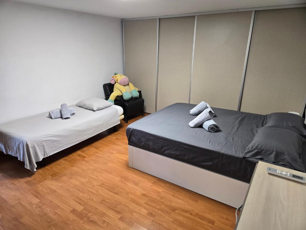 Postel nebo postele na pokoji v ubytování Chalet con piscina LUA HOME