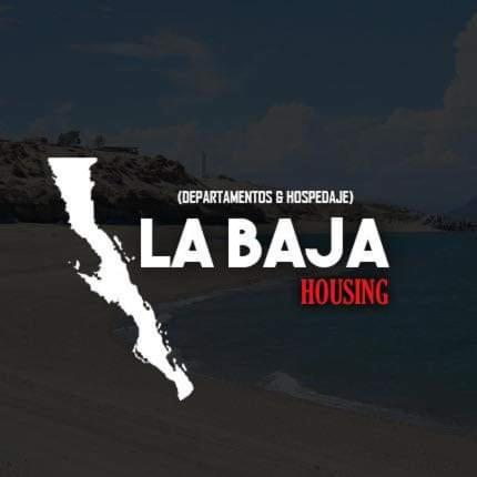 a poster of a beach with the words la barla housing at La baja housing in San Felipe