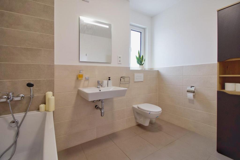 Koupelna v ubytování Vila sauna Plzeň apartmány Plzeň Zbůch