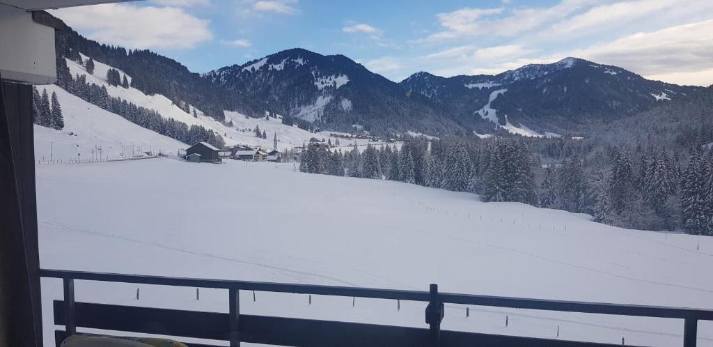 巴尔德赫旺Ariana的享有白雪 ⁇ 的山林和山脉的景色