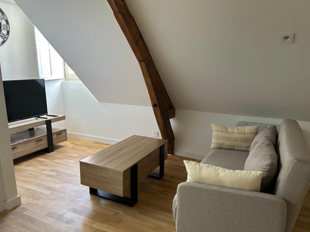 TV a/nebo společenská místnost v ubytování Le Pomerol apartment