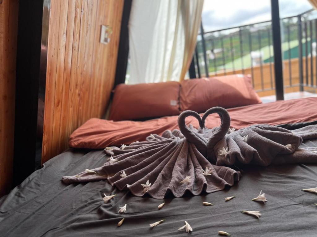 Xuan AnにあるHoMestay ngôi nhà tam giácの白鳥二頭