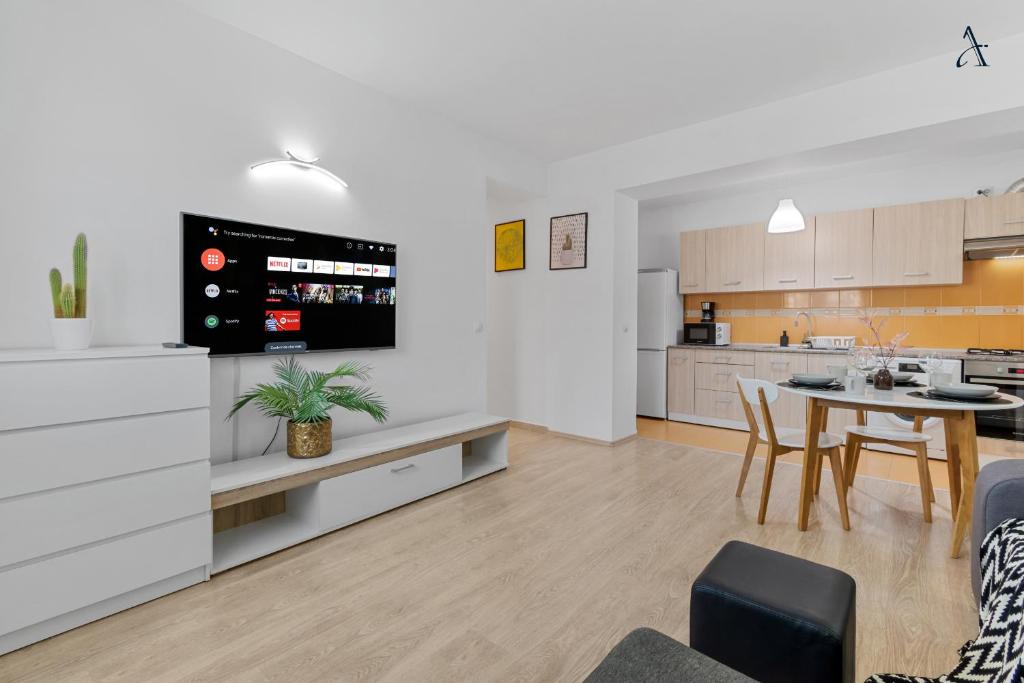 Η κουζίνα ή μικρή κουζίνα στο Apartment in RIN Otopeni