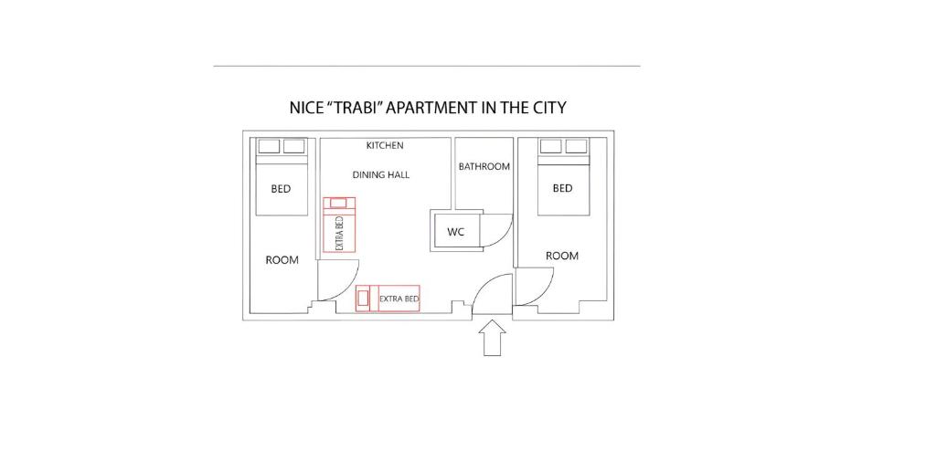 Plán poschodí v ubytovaní NICE "TRABI" APARTMENT IN THE CITY