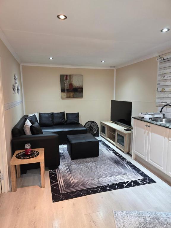 TV a/nebo společenská místnost v ubytování Cozy Cabin