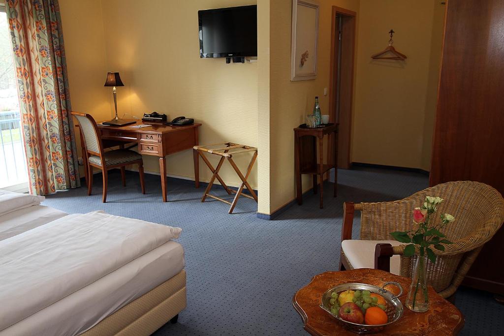 TV a/nebo společenská místnost v ubytování Hotel Lindemann