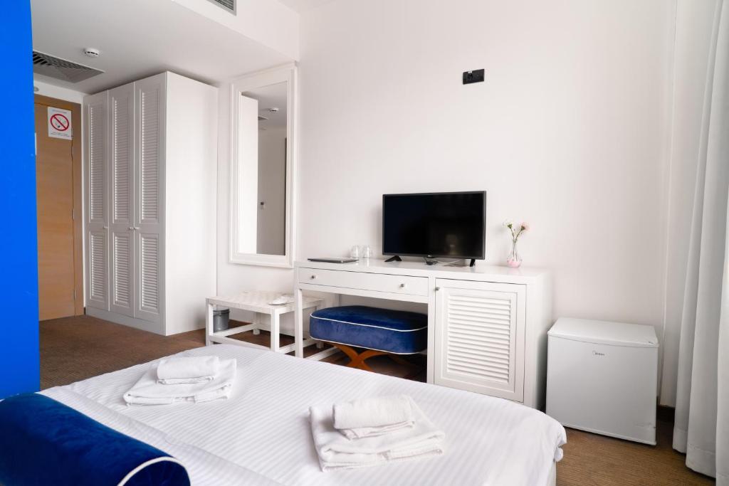 TV a/nebo společenská místnost v ubytování Hotel Passport