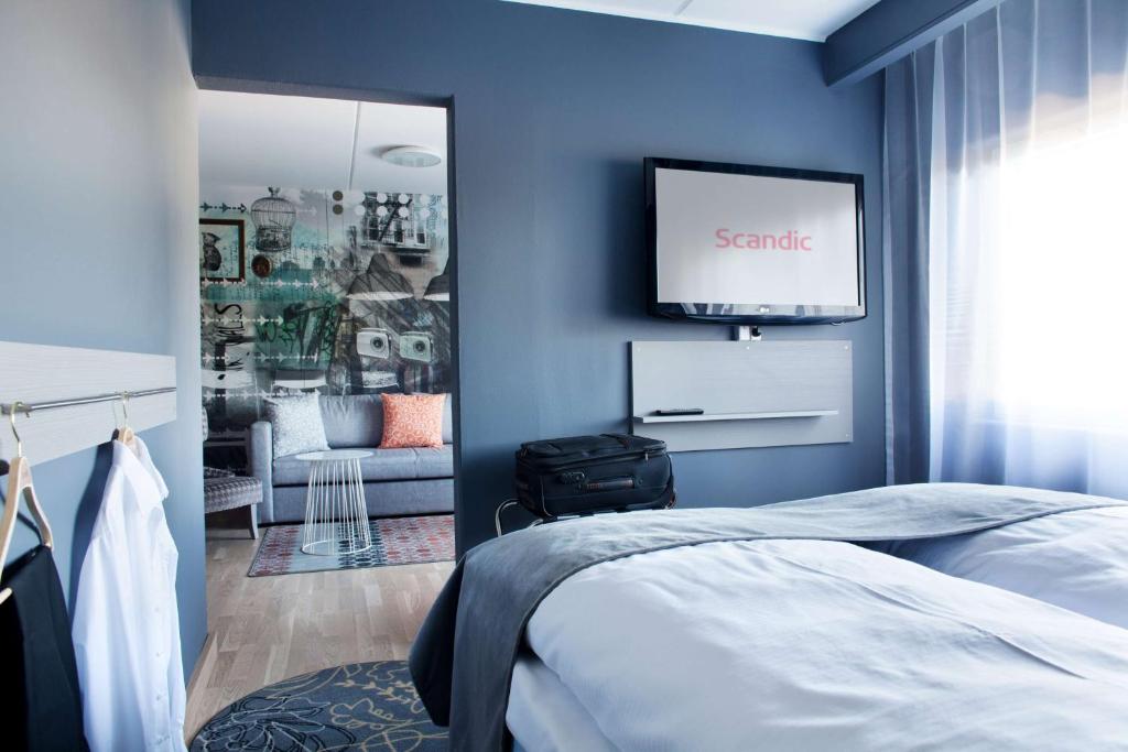 Postel nebo postele na pokoji v ubytování Scandic Kolding
