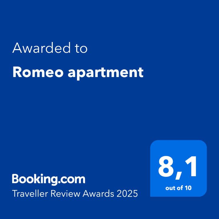 Certyfikat, podpis lub inny dokument wystawiony w obiekcie Romeo apartment