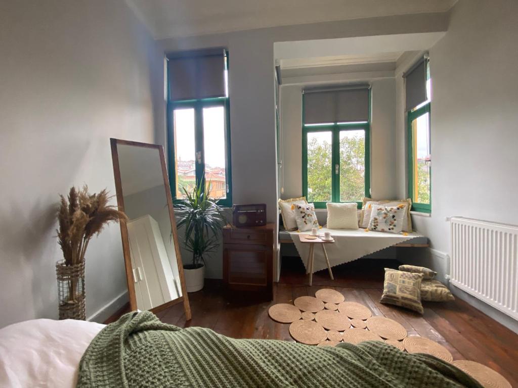 Postel nebo postele na pokoji v ubytování Green House