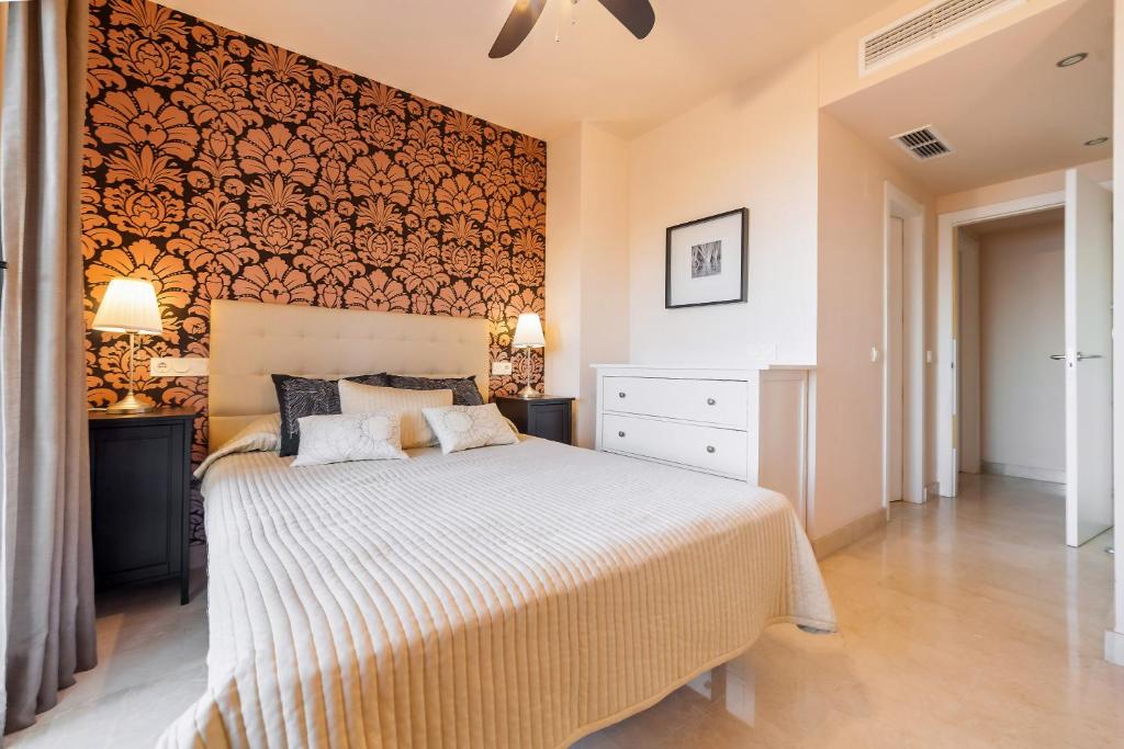 Postel nebo postele na pokoji v ubytování Apartamento con impresionantes vistas al mar