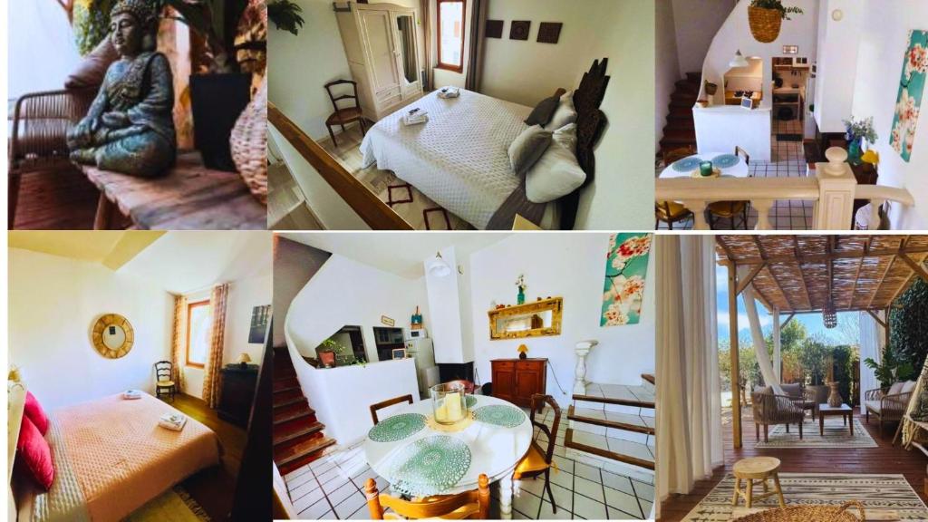 Posedenie v ubytovaní Gîtes La Maison près de la fontaine et La Cabane du Pêcheur