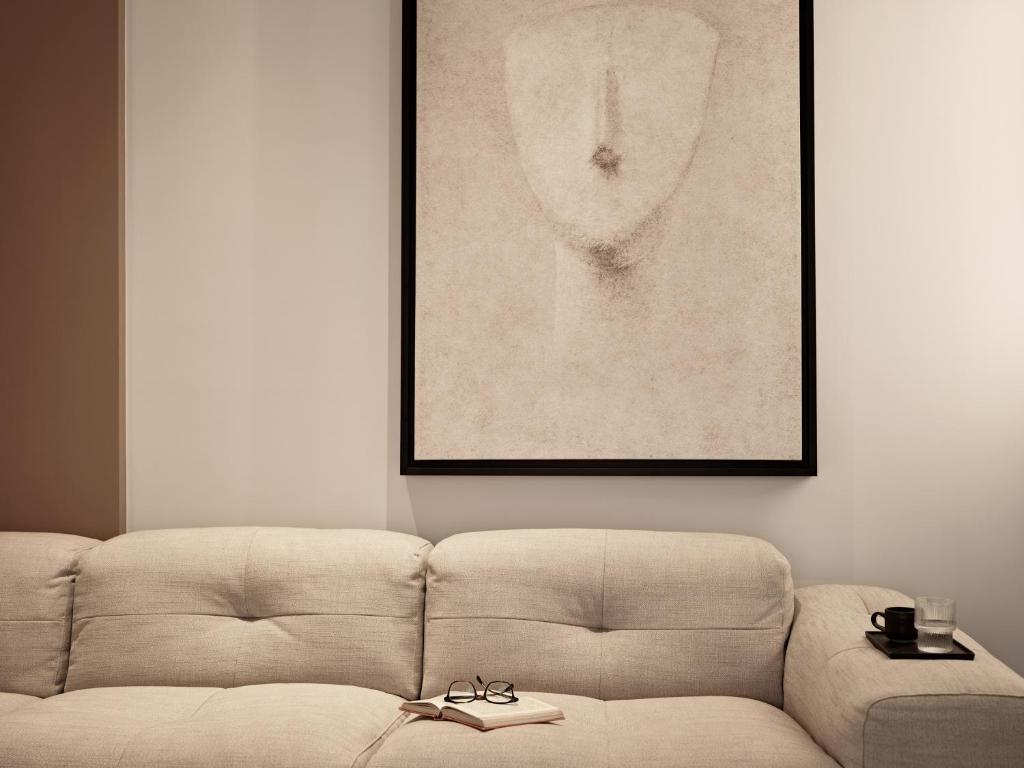 Posezení v ubytování NAUMA PAROS Design Boutique Hotel