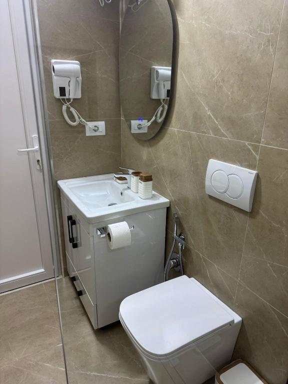 Koupelna v ubytování Hotel Villa Linda