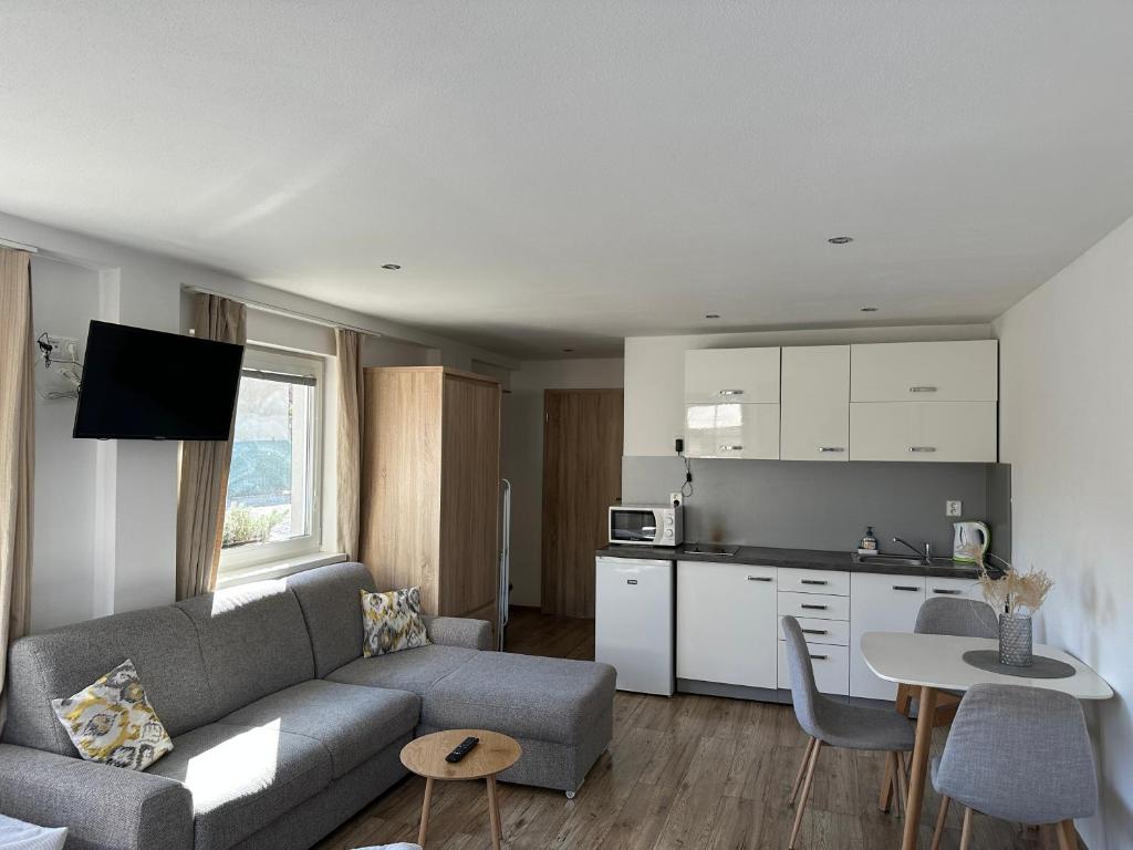 Kuchyň nebo kuchyňský kout v ubytování Apartments Albi