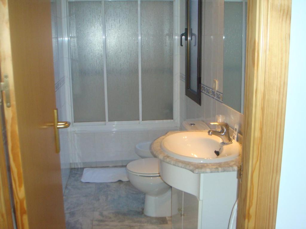 Koupelna v ubytování Hostal Acuario