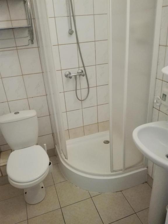 Koupelna v ubytování Geovita Dąbki