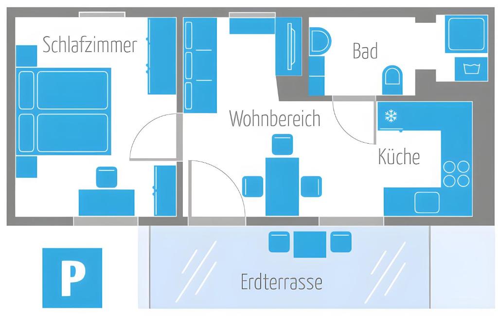 Půdorys ubytování Ferienwohnung Huschle