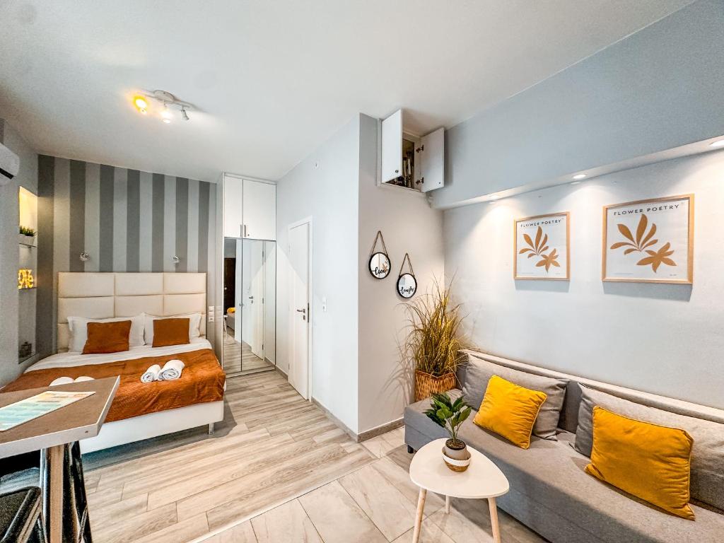 Posteľ alebo postele v izbe v ubytovaní Walk to Markets from a Cozy Studio by Cielo Homes