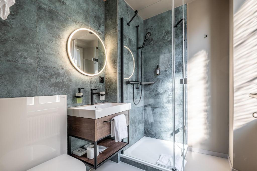 Koupelna v ubytování Hotel Jakob