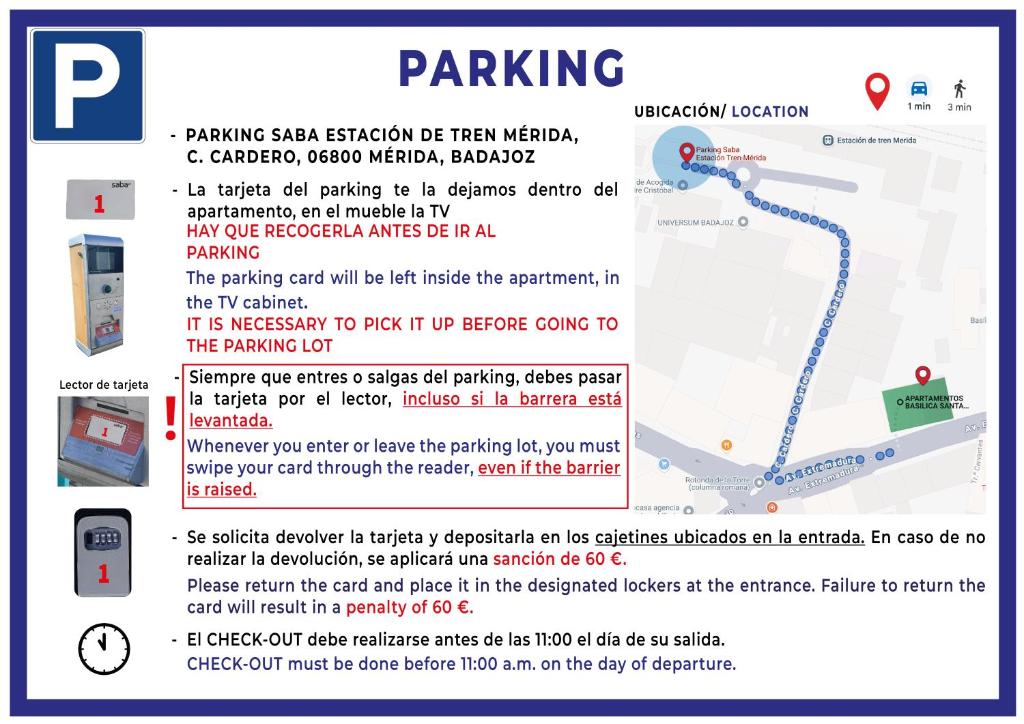 a screenshot of a map of a parking lot at Apartamentos Basílica Santa Eulalia PARKING GRATIS in Merida
