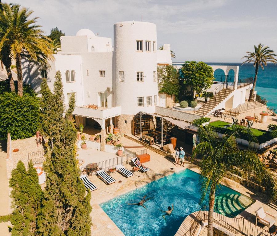 an aerial view of a villa with a swimming pool at Villa Mistral Montiboli by Buccara in Villajoyosa
