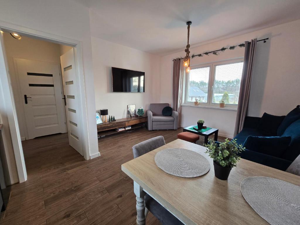 TV a/nebo společenská místnost v ubytování Apartament Danuta Mrągowo