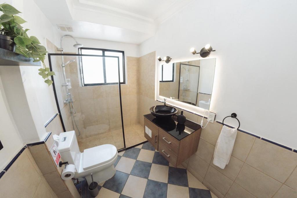 Koupelna v ubytování Yogi hostels