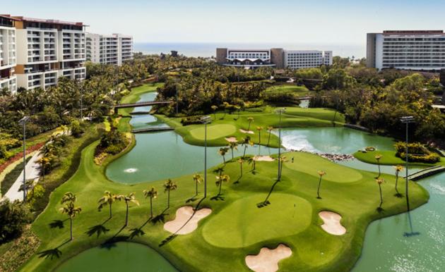an aerial view of a golf course at a resort at Vidanta Nuevo Vallarta in Nuevo Vallarta 