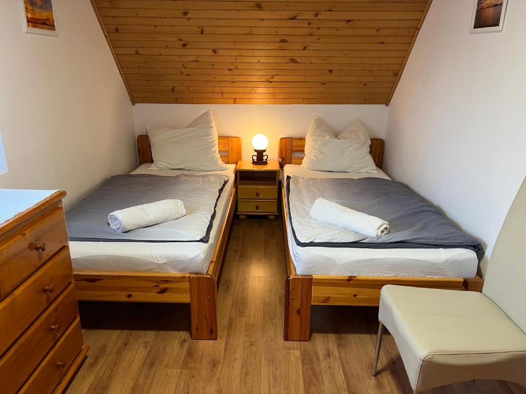 Posteľ alebo postele v izbe v ubytovaní Sophie-Haus, Sophie-ház