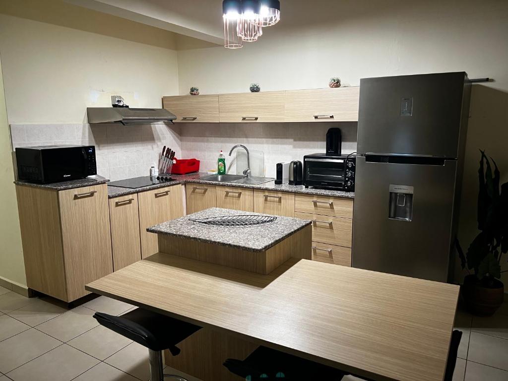 Kuchyň nebo kuchyňský kout v ubytování Cosy and modern flat in Mauritius