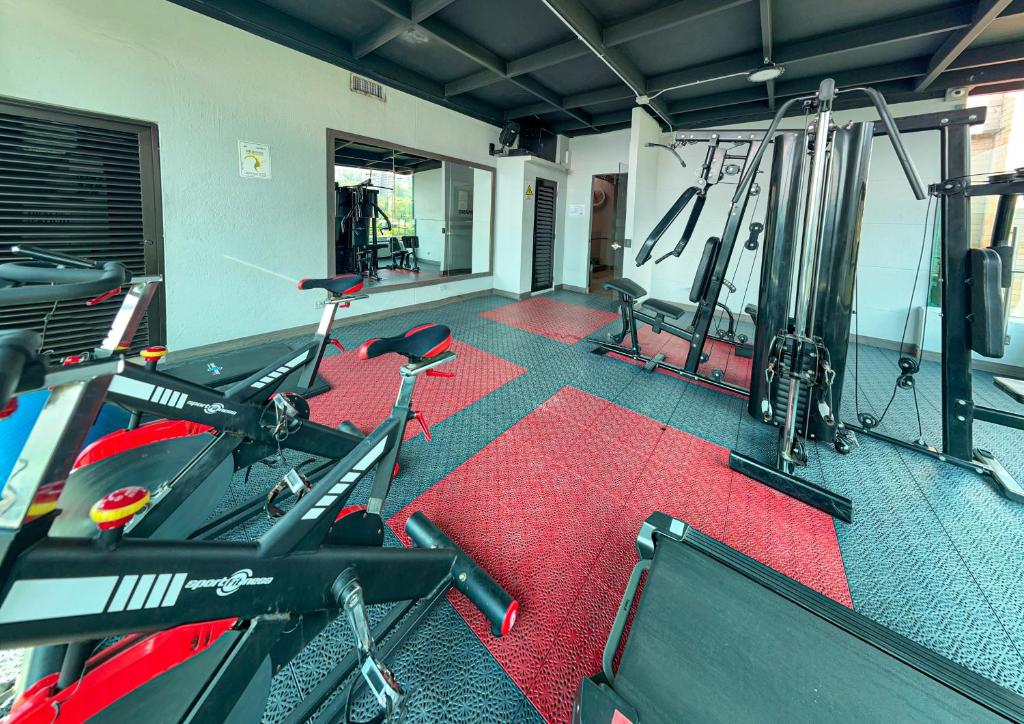 Fitness centrum a/nebo fitness zařízení v ubytování Cafe Hotel Medellín