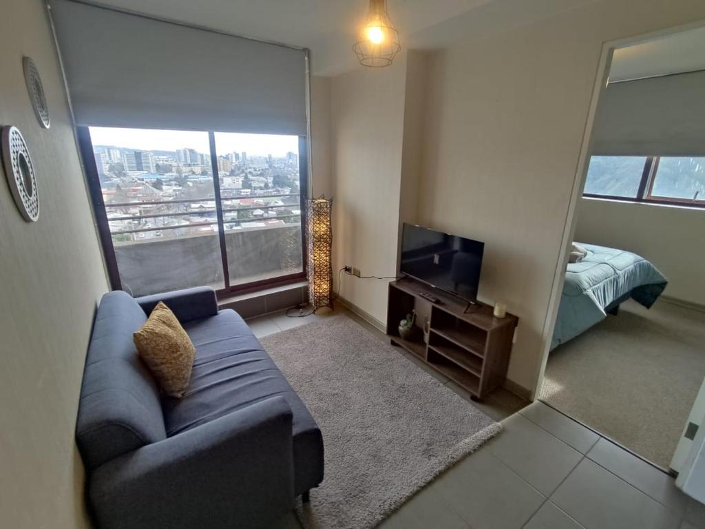 Postel nebo postele na pokoji v ubytování Depto completo un dormitorio concepción