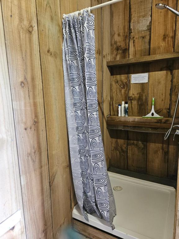 Koupelna v ubytování Forest Waters Raspberry Dream Cabin