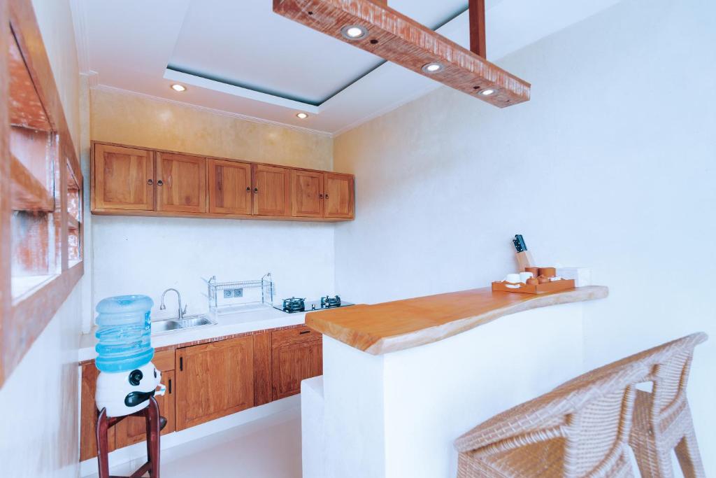 Kuchyň nebo kuchyňský kout v ubytování The Bagus Lokha Ubud Villa