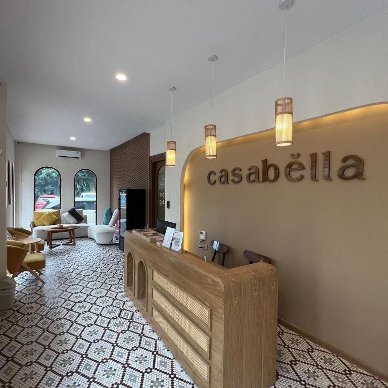 a lobby with a casablanca sign on the wall at Casabella 106 BCS A2 Grand Batam Penuin Wet Market in Nagoya