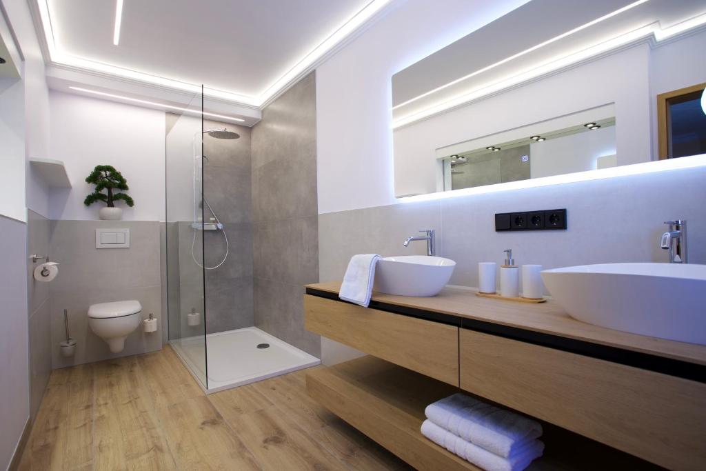 Koupelna v ubytování Hotel Modena
