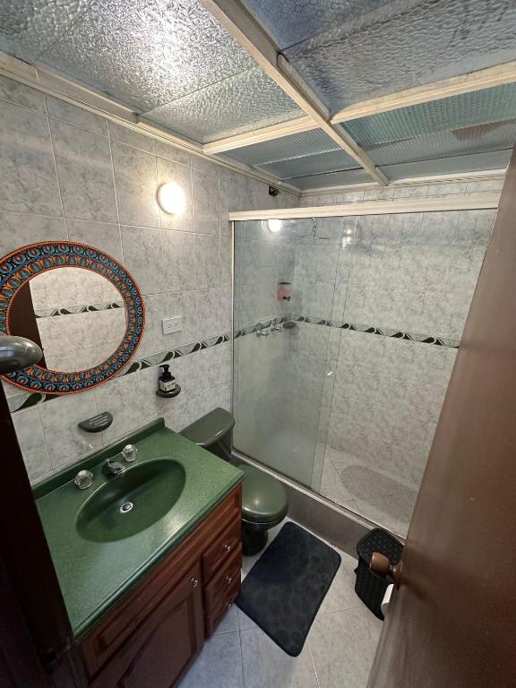 Koupelna v ubytování Bamuka Hostal