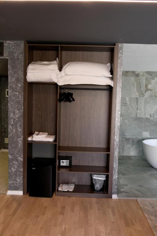 Koupelna v ubytování Hotel Valbor