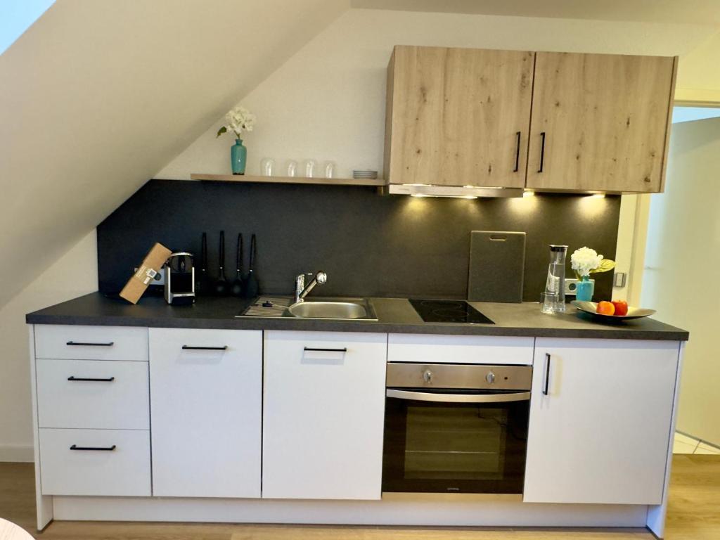Kuchyň nebo kuchyňský kout v ubytování Living & Serviced Apartments by Blauer Wolf